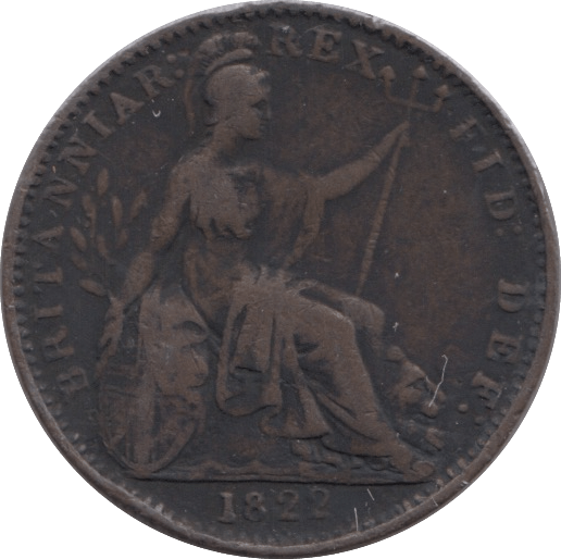 1822 FARTHING ( FINE ) - Farthing - Cambridgeshire Coins