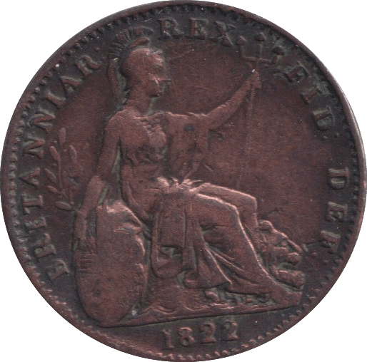1822 FARTHING ( FINE ) - FARTHING - Cambridgeshire Coins