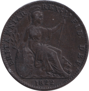 1822 FARTHING ( GVF ) - FARTHING - Cambridgeshire Coins