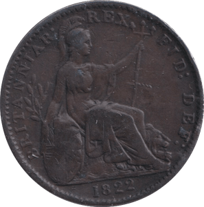 1822 FARTHING ( GVF ) - FARTHING - Cambridgeshire Coins