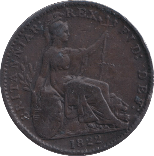 1822 FARTHING ( GVF ) - FARTHING - Cambridgeshire Coins