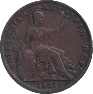 1822 FARTHING ( GVF ) - FARTHING - Cambridgeshire Coins