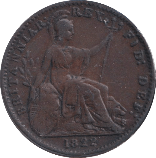 1822 FARTHING ( GVF ) - FARTHING - Cambridgeshire Coins