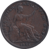 1822 FARTHING ( GVF ) - FARTHING - Cambridgeshire Coins