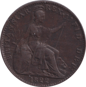 1822 FARTHING ( GVF ) - FARTHING - Cambridgeshire Coins