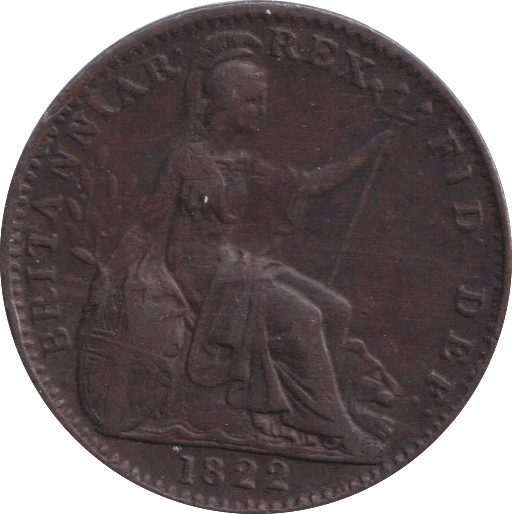 1822 FARTHING ( GVF ) - FARTHING - Cambridgeshire Coins