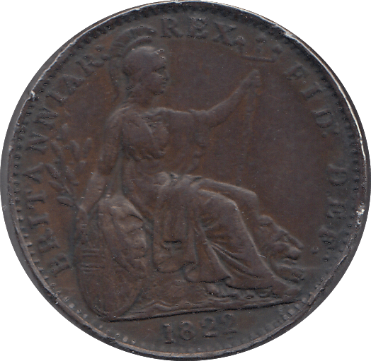 1822 FARTHING ( VF ) - FARTHING - Cambridgeshire Coins