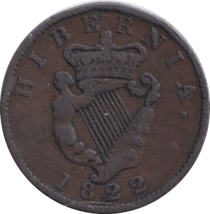 1822 HALFPENNY IRELAND - WORLD COINS - Cambridgeshire Coins