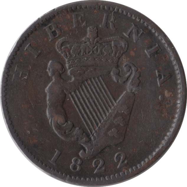 1822 HALFPENNY IRELAND - WORLD COINS - Cambridgeshire Coins