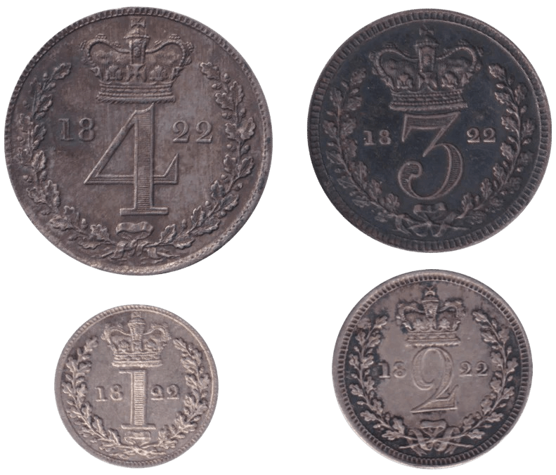 1822 MAUNDY SET GEORGE IV - Maundy Set - Cambridgeshire Coins