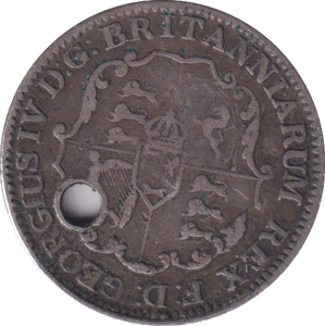 1822 SILVER QUARTER DOLLAR WEST INDIES HOLED - SILVER WORLD COINS - Cambridgeshire Coins