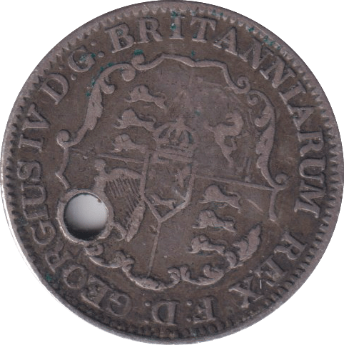 1822 SILVER QUARTER DOLLAR WEST INDIES HOLED - SILVER WORLD COINS - Cambridgeshire Coins