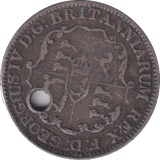 1822 SILVER QUARTER DOLLAR WEST INDIES HOLED - SILVER WORLD COINS - Cambridgeshire Coins