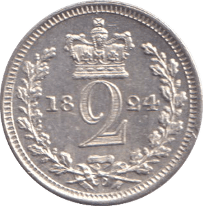 1824 MAUNDY TWOPENCE ( AUNC ) - MAUNDY TWOPENCE - Cambridgeshire Coins