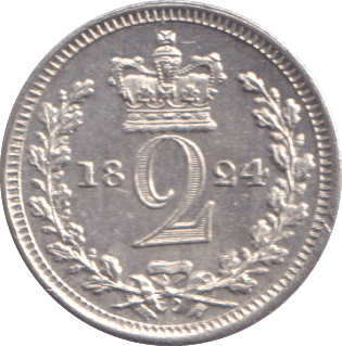 1824 MAUNDY TWOPENCE ( AUNC ) - MAUNDY TWOPENCE - Cambridgeshire Coins