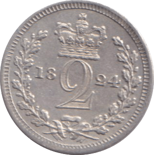 1824 MAUNDY TWOPENCE (EF ) - MAUNDY TWOPENCE - Cambridgeshire Coins