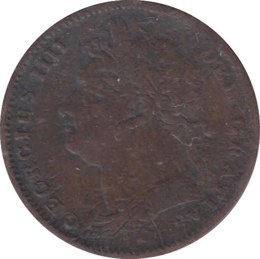 1825 FARTHING ( FINE ) - FARTHING - Cambridgeshire Coins