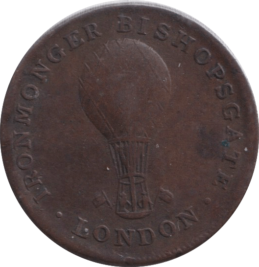 1825 IRONMONGER LONDON FARTHING TOKEN - FARTHING TOKEN - Cambridgeshire Coins