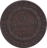 1826 5 CENTESIMI SARDINIA - WORLD COINS - Cambridgeshire Coins