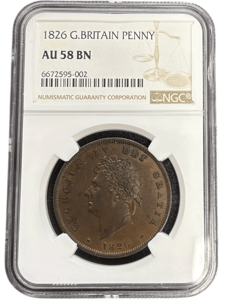 1826 NGC PENNY AU 58 BN - NGC GOLD COINS - Cambridgeshire Coins