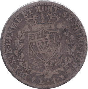 1826 SILVER LIRA SARDINIA - SILVER WORLD COINS - Cambridgeshire Coins