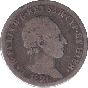 1826 SILVER LIRA SARDINIA - SILVER WORLD COINS - Cambridgeshire Coins