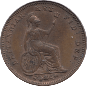 1827 FARTHING ( AUNC ) - Farthing - Cambridgeshire Coins