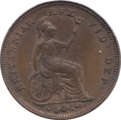 1827 FARTHING ( AUNC ) - Farthing - Cambridgeshire Coins