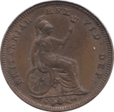 1827 FARTHING ( AUNC ) - Farthing - Cambridgeshire Coins