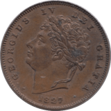 1827 FARTHING ( AUNC ) - Farthing - Cambridgeshire Coins