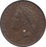 1827 FARTHING ( AUNC ) - FARTHING - Cambridgeshire Coins