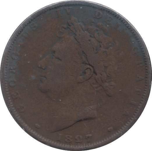1827 FARTHING ( FINE ) - Farthing - Cambridgeshire Coins