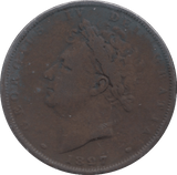 1827 FARTHING ( FINE ) - Farthing - Cambridgeshire Coins