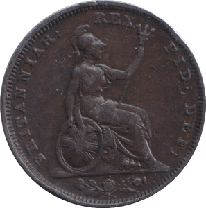1827 FARTHING ( GVF ) - FARTHING - Cambridgeshire Coins