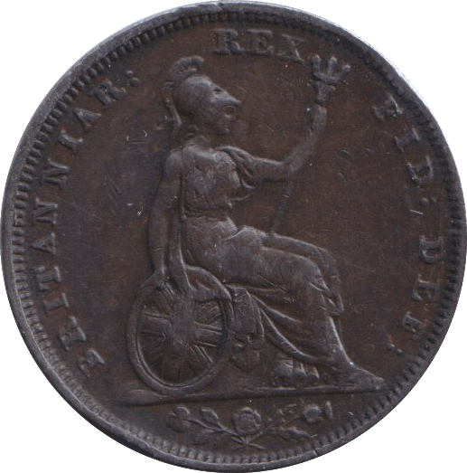1827 FARTHING ( GVF ) - FARTHING - Cambridgeshire Coins
