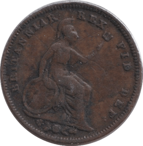 1827 HALF FARTHING ( GF ) - WORLD COINS - Cambridgeshire Coins