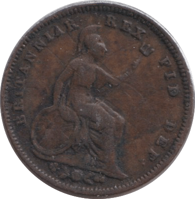 1827 HALF FARTHING ( GF ) - WORLD COINS - Cambridgeshire Coins