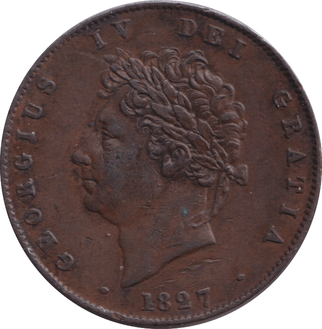 1827 HALF PENNY ( GVF ) - HALFPENNY - Cambridgeshire Coins