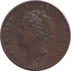 1827 HALFPENNY ( FINE ) - HALFPENNY - Cambridgeshire Coins
