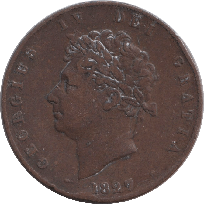 1827 HALFPENNY ( FINE ) - HALFPENNY - Cambridgeshire Coins