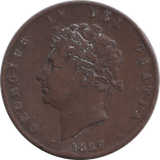 1827 HALFPENNY ( FINE ) - HALFPENNY - Cambridgeshire Coins