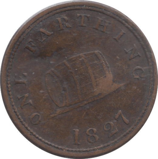 1827 MARSH FARTHING TOKEN - FARTHING TOKEN - Cambridgeshire Coins
