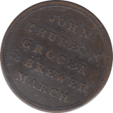 1827 MARSH FARTHING TOKEN - FARTHING TOKEN - Cambridgeshire Coins