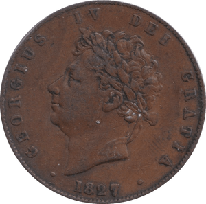 1827 PENNY GEORGE IV ( VF ) - PENNY - Cambridgeshire Coins