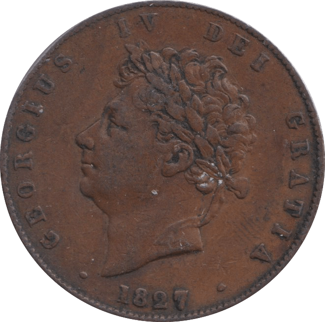 1827 PENNY GEORGE IV ( VF ) - PENNY - Cambridgeshire Coins