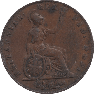 1827 PENNY GEORGE IV ( VF ) - PENNY - Cambridgeshire Coins