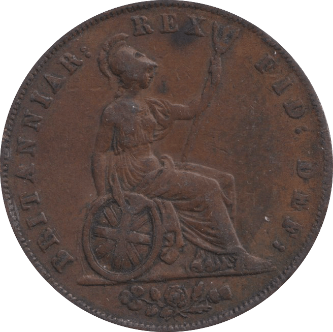 1827 PENNY GEORGE IV ( VF ) - PENNY - Cambridgeshire Coins