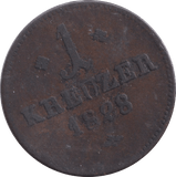 1828 ONE KREUZER GERMANY - WORLD COINS - Cambridgeshire Coins