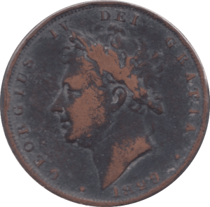 1829 FARTHING ( FINE ) - Farthing - Cambridgeshire Coins