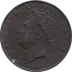 1829 FARTHING ( VF ) - FARTHING - Cambridgeshire Coins